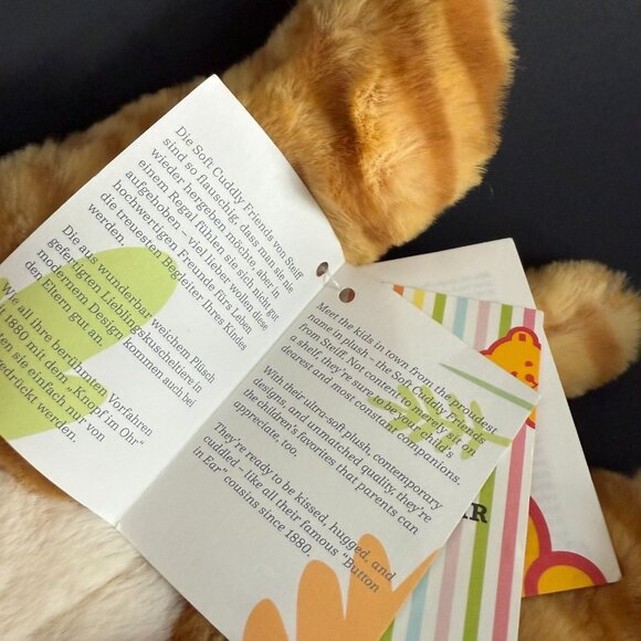 New soft Steiff 067600 Soft Cuddly Friends Toni Tiger Cub 12" floppy‎ cuddly NWT - Picture 6 of 12